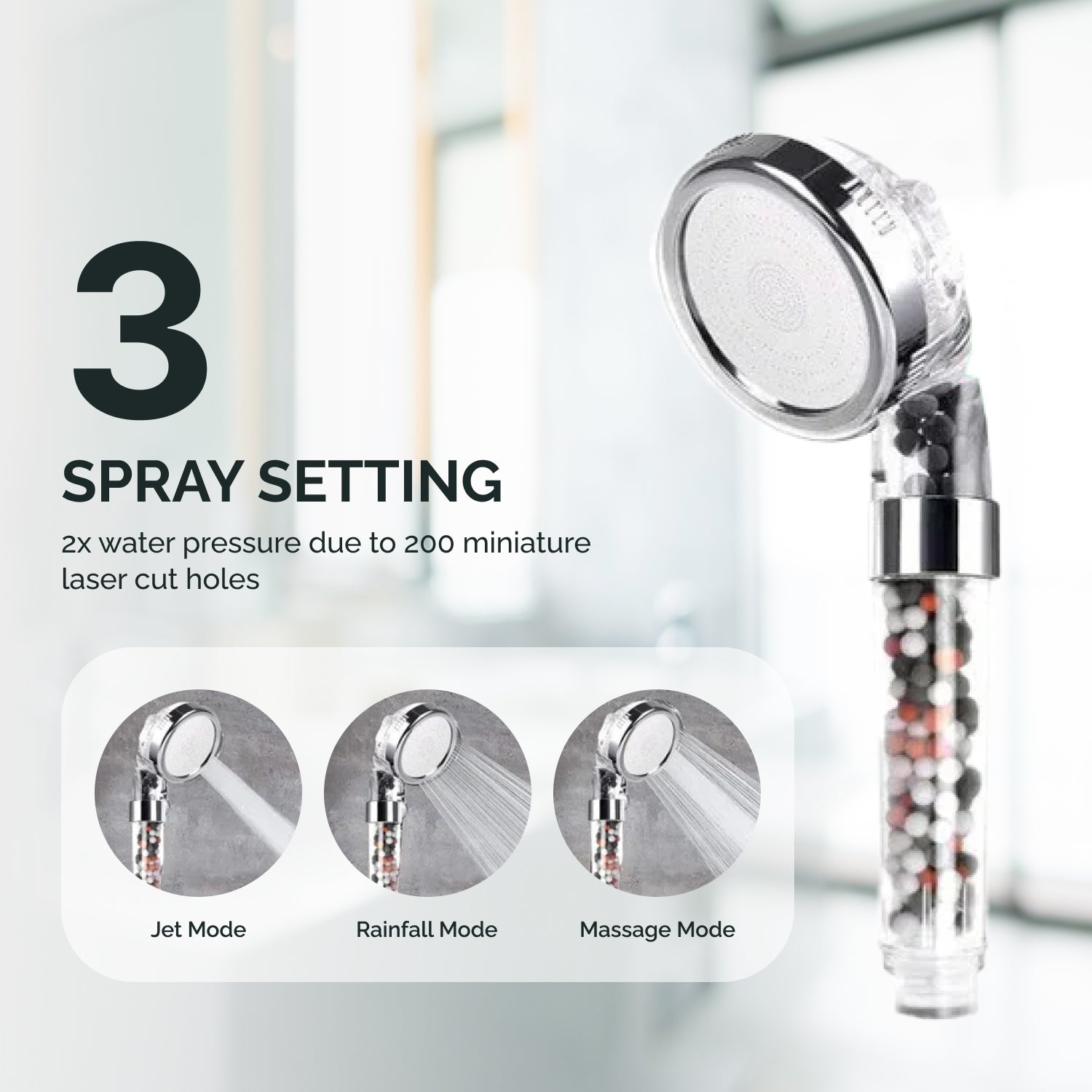 Electric Shower Compatible Filtered Ionic Ecopower Shower head