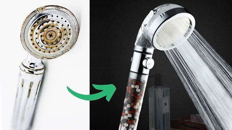 Signes indiquant qu'il faut changer de pommeau de douche : faible pression et décoloration