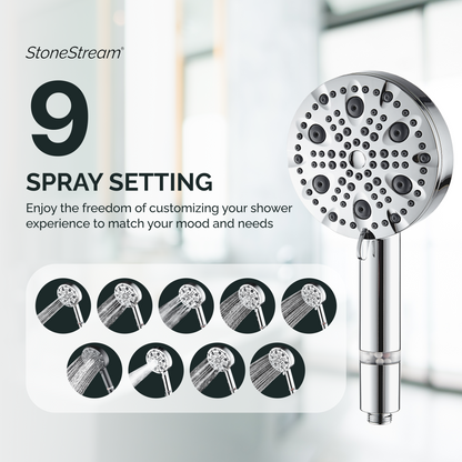 9-Mode Luxury Hard Water Filtration Shower Head Kit