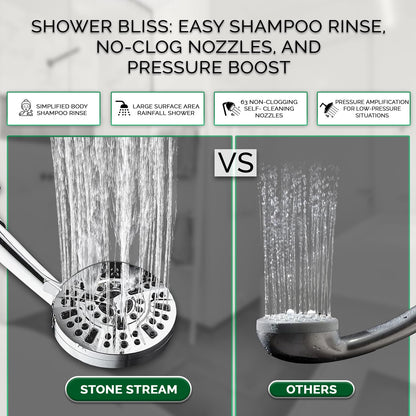 Eco-friendly handheld showerhead with powerful water stream