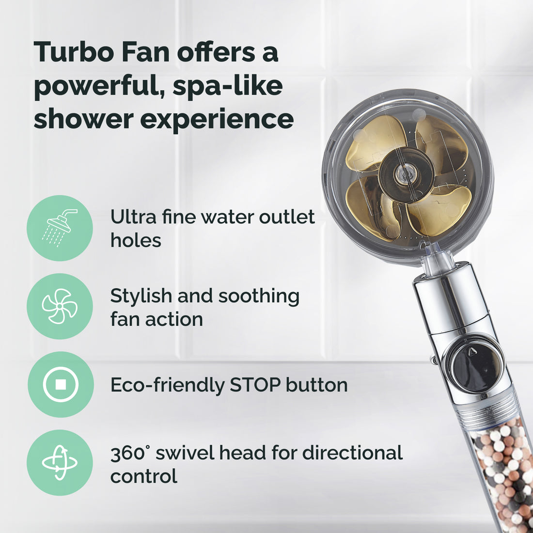 Capul de duș al ventilatorului Ecopower Turbo