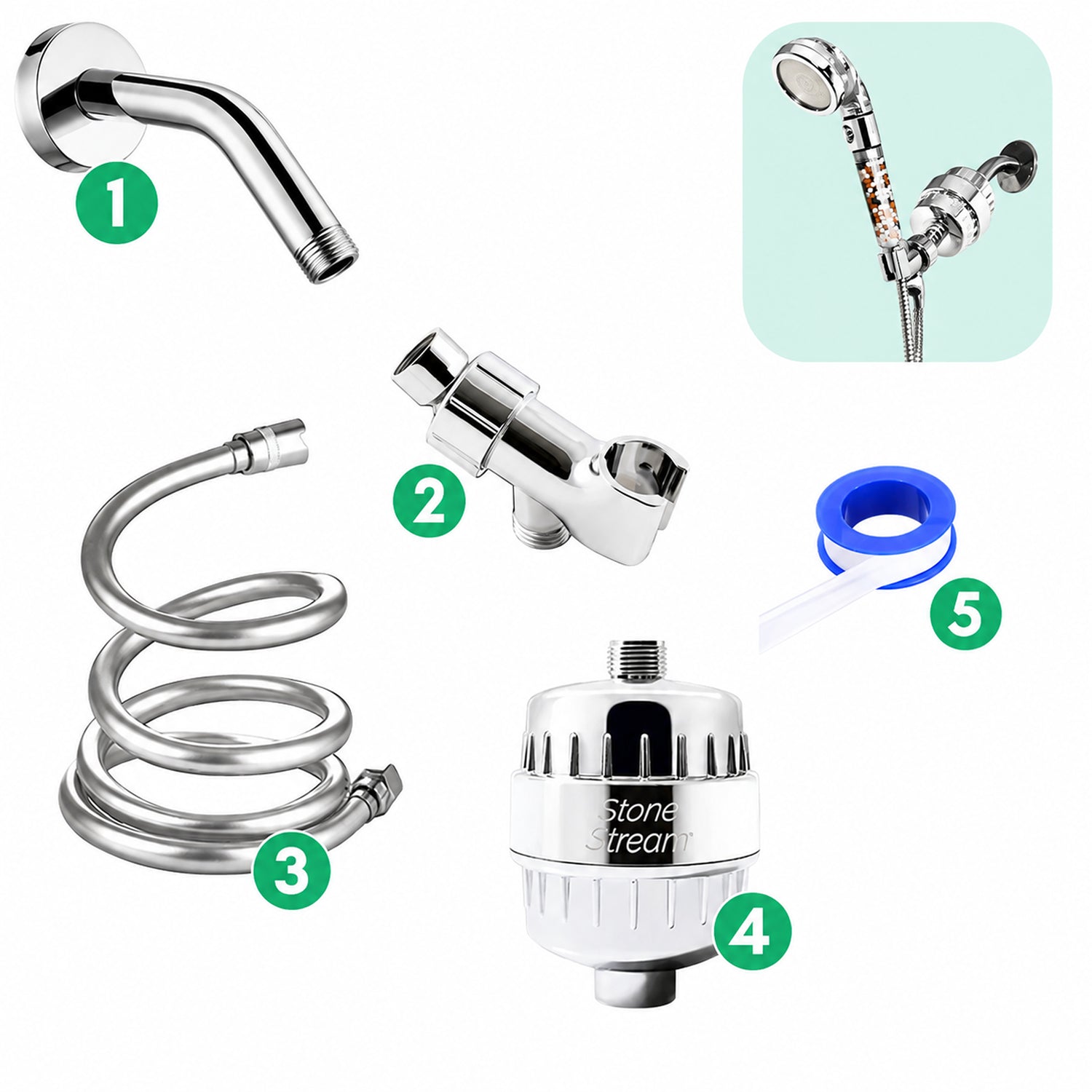 Combo Kit- Kit de perete de filtrare a apei dure - Chrome