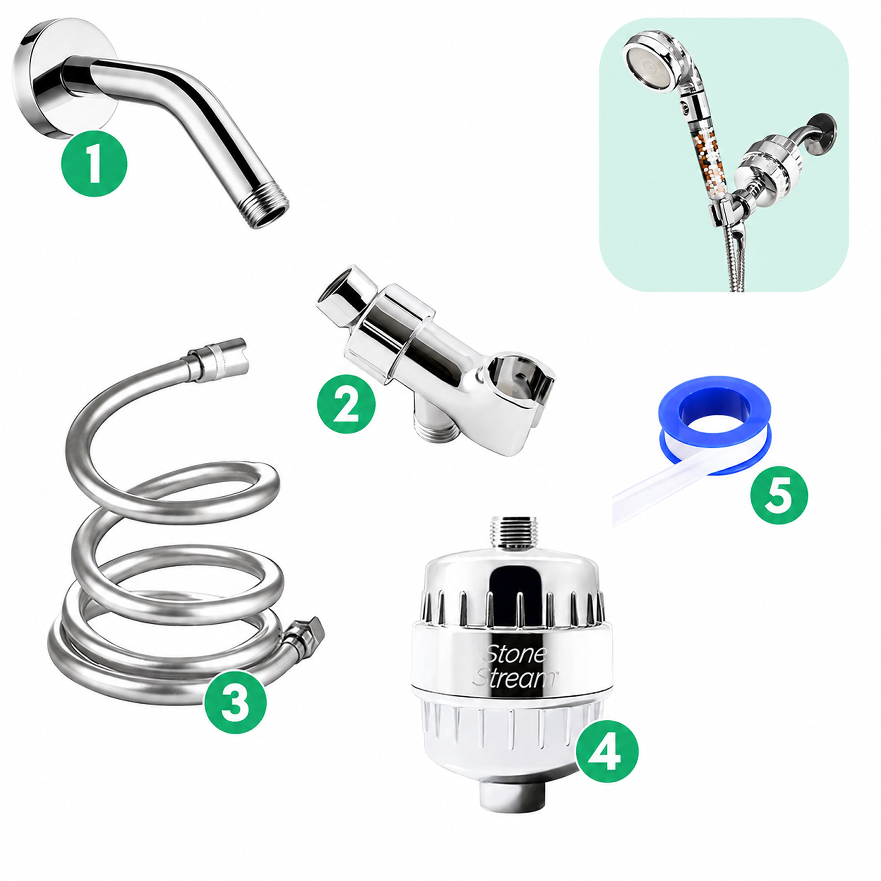 Combo Kit- Kit de perete de filtrare a apei dure - Chrome