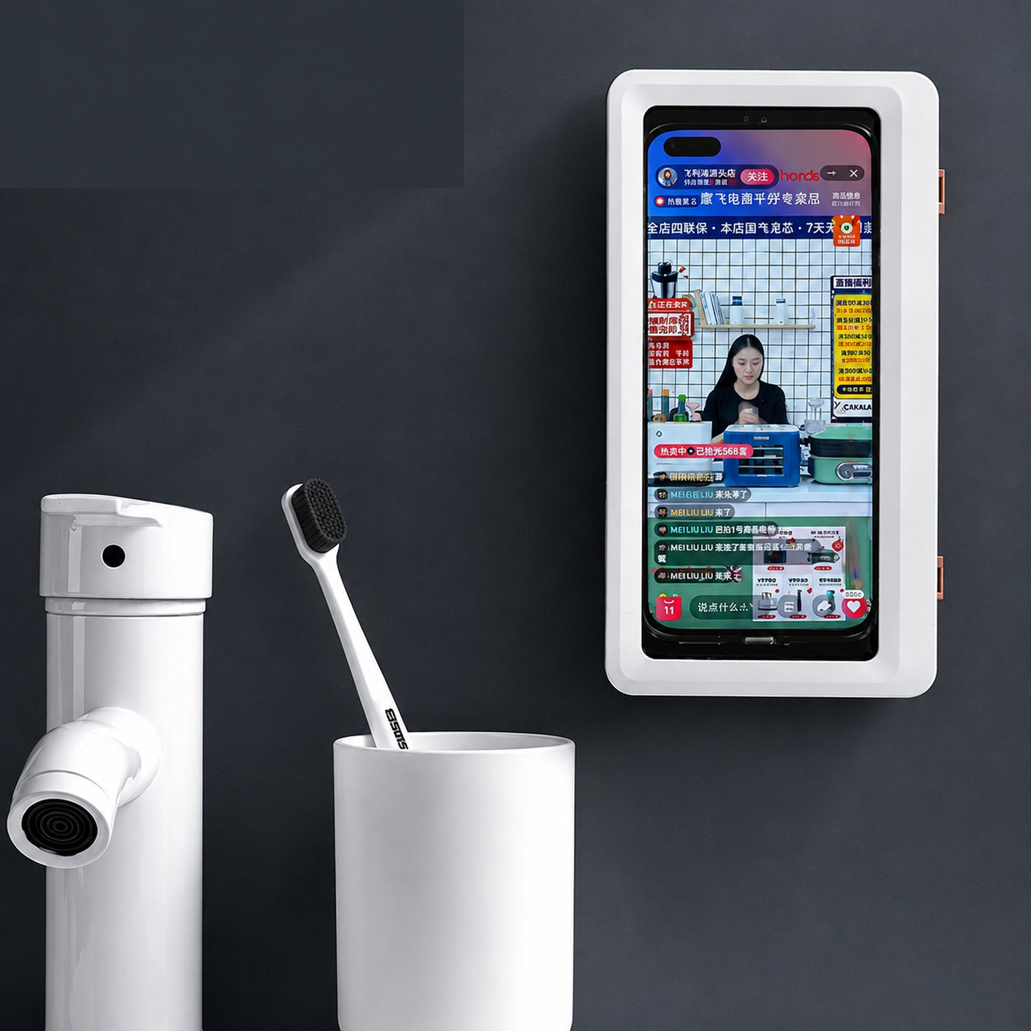 Stonestream - suport pentru telefon impermeabil pentru perete