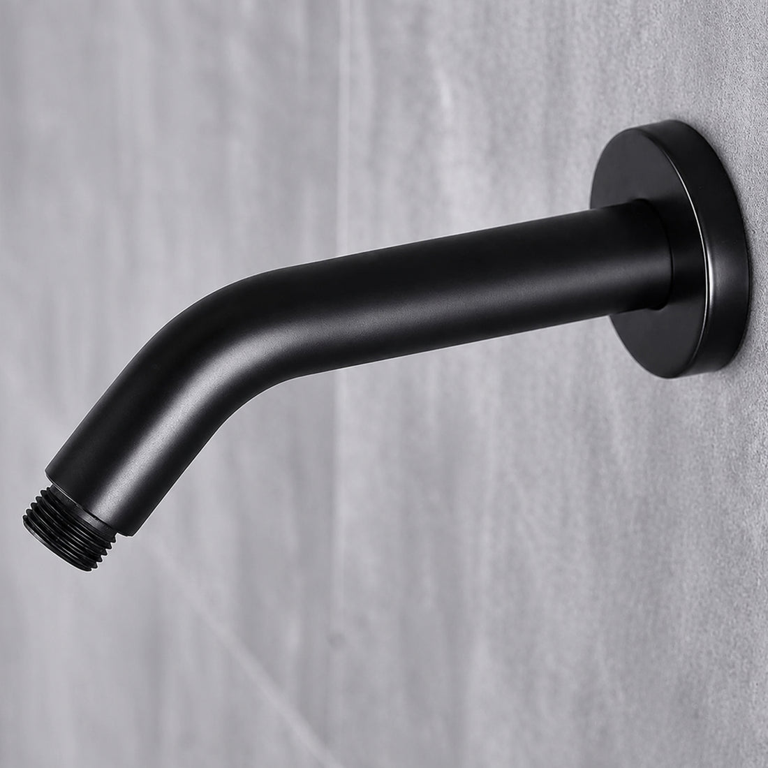 Bras de douche pour pommeau mural - Noir mat - Filetage 1/2 pouce
