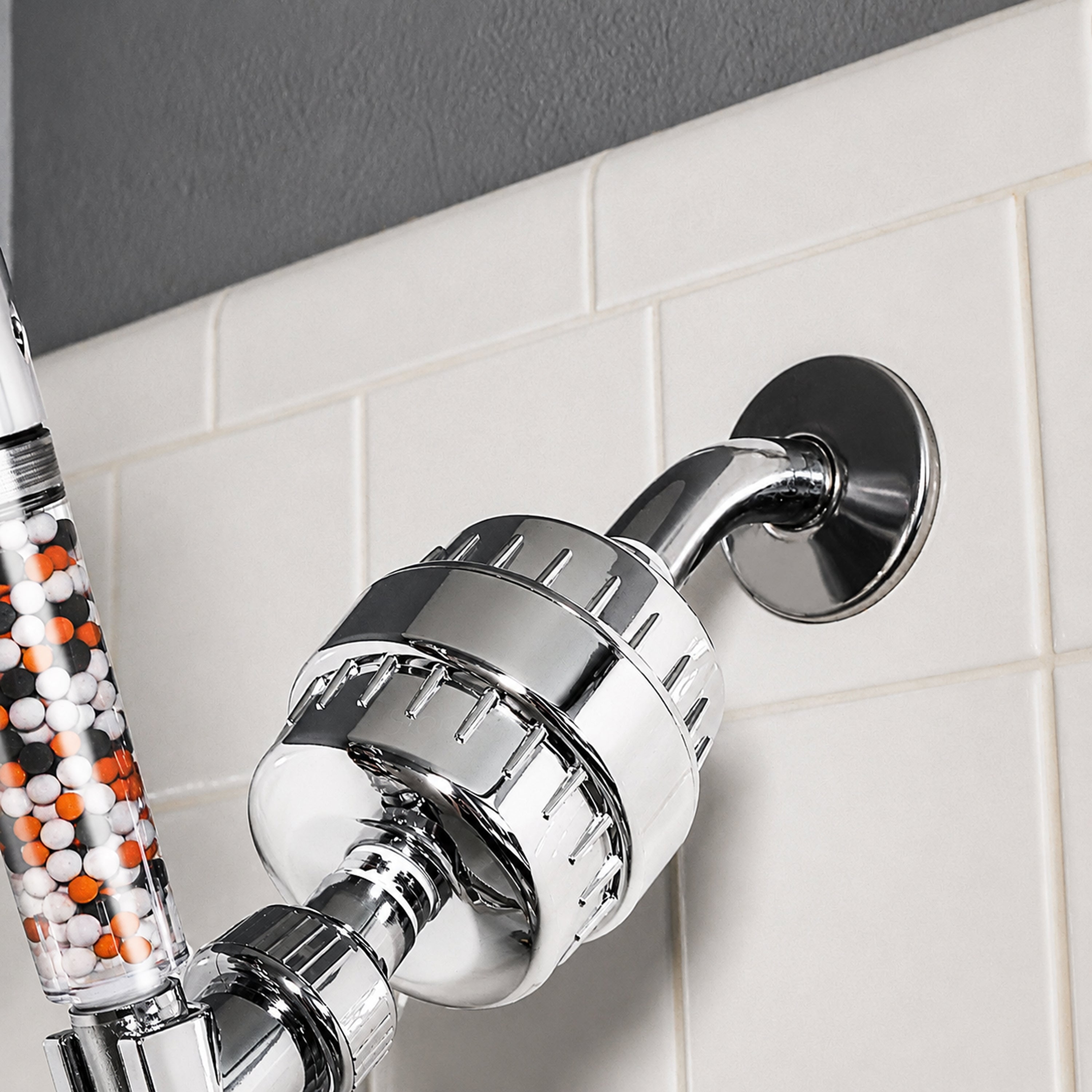 Bras de douche mural pour pommeau - Chrome (raccord 1/2 pouce)